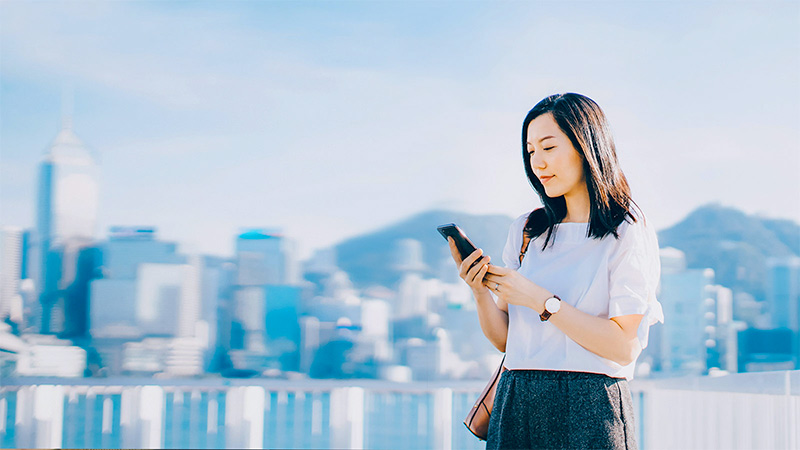 Woman using mobile